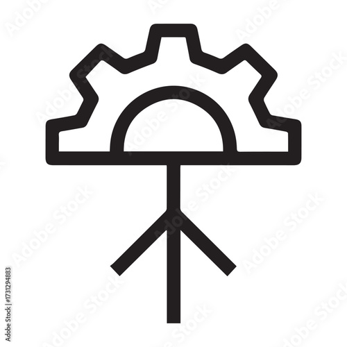 Modern flat design icon of network system setup with gear symbol for digital optimization and engineering concepts