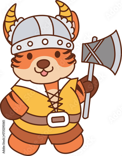Illustrations of cute tiger character vector clip art for kids.