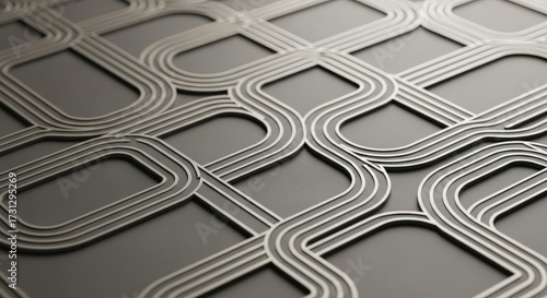 Abstract 3D Pattern: Geometric Lines and Shapes on Gray Surface