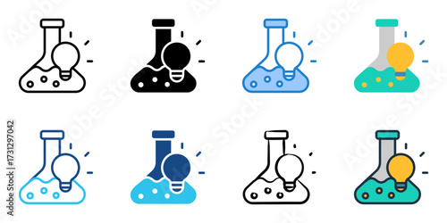 Experiment icon set multiple style vector collection 

