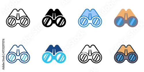 Observation icon set multiple style collection 
