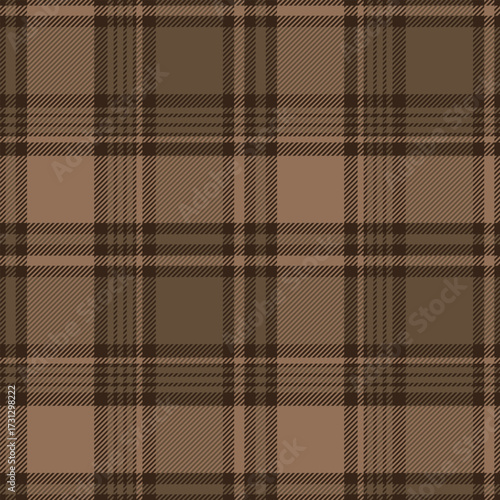 Checkered design for prints. Seamless brown color check pattern.Repeating patern plaid.  Repeated tartan fabric.Ekose texture. Madras flannel.Vector scottish fabriс.Checker line.Stripe gingham