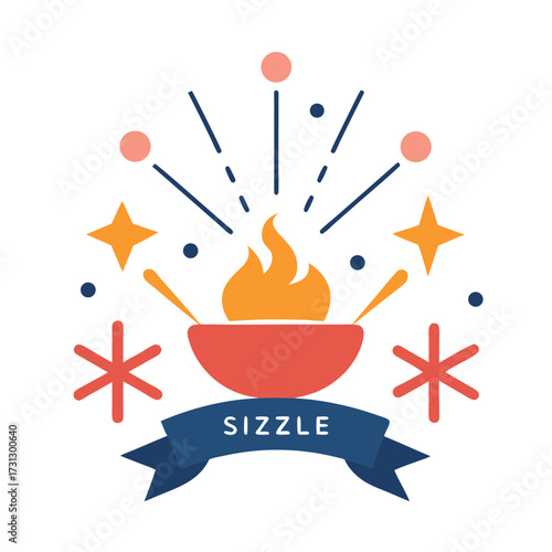 Fiery sizzle with festive fireworks and stars