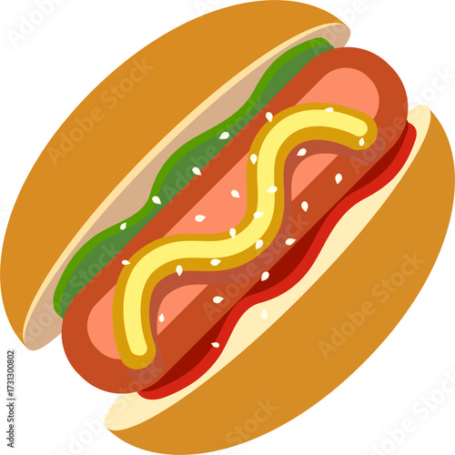 Classic Hot Dog with Mustard and Ketchup