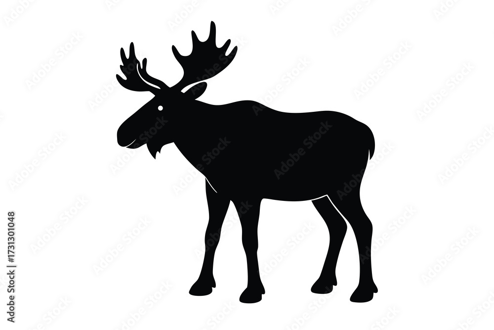 Fototapeta premium moose silhouette vector icon illustration design