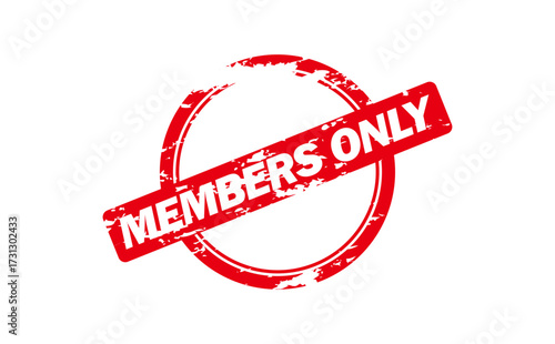 MEMBERS ONLY - Red Rubber Stamp With text MEMBERS ONLY
