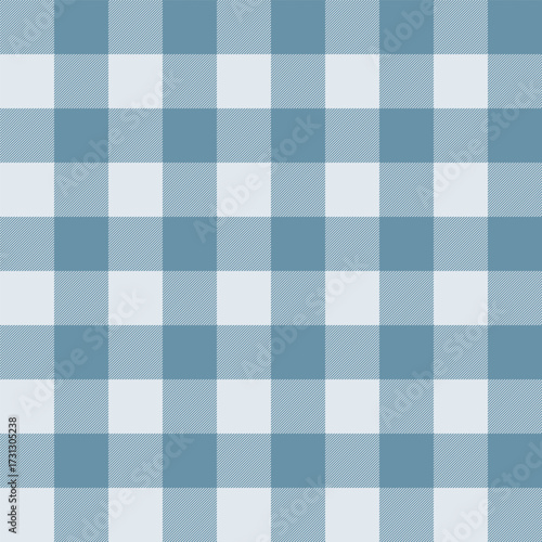 Seamless plaid pattern in blue and light blue tones with striped accents, ideal for textiles, fashion, and decorative designs.