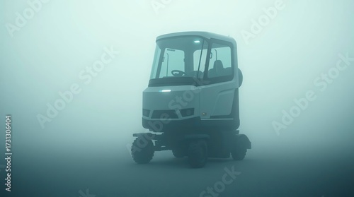 Electric vehicle fog studio shot.