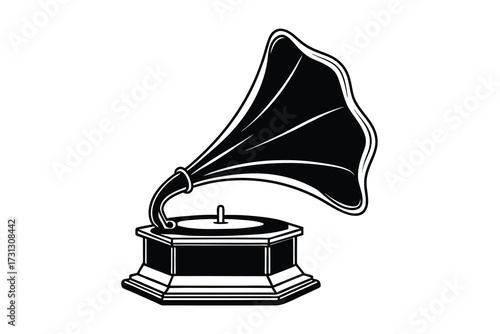 gramophone vinyl ready vector illustration isolated on white background