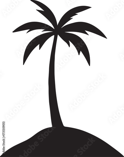 Silhouette of palm trees on a tropical beach vector illustration