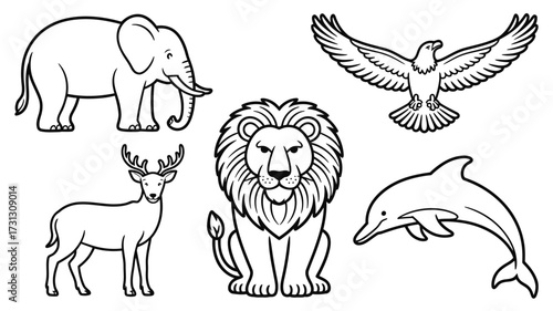 Tiger Design Illustration – Wild Animal Mascot in Tribal Art Style, Cartoon Silhouette of  Mammal with Eyes Detail, Wildlife Symbol Concept Featuring Tiger, Dog, and Bear Elements for Logo or Tattoo