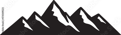 mountain landscape vector silhouette illustration icon design Japan