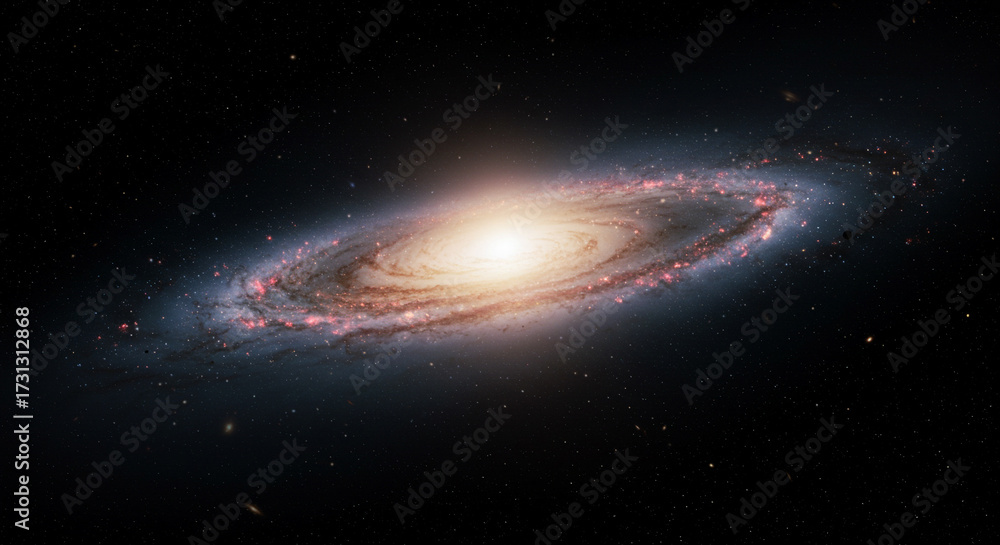 Naklejka premium Universe expansion glowing under dramatic shadows