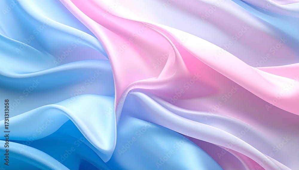 Obraz premium Soft, flowing pastel fabric with gentle curves and folds