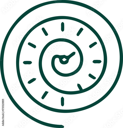 Abstract Spiral Timepiece Icon Representing Continuous Movement and Progress