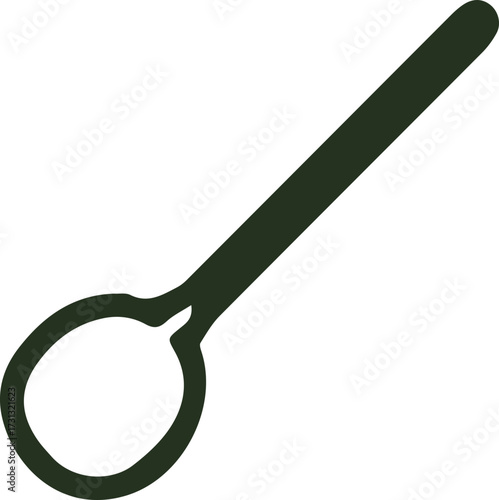 Minimalist dark green outline spoon icon versatile for food and kitchen themes