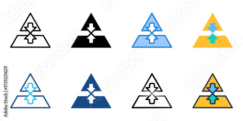 Conflict theory icon set multiple style collection 
