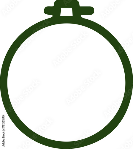 Elegant dark green round embroidery hoop perfect for needlework and textile art