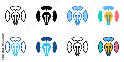 Critical theory icon set multiple style collection 

