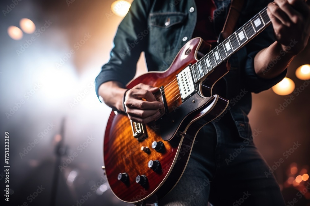Fototapeta premium Guitarist on stage for background musician guitar guitarist.