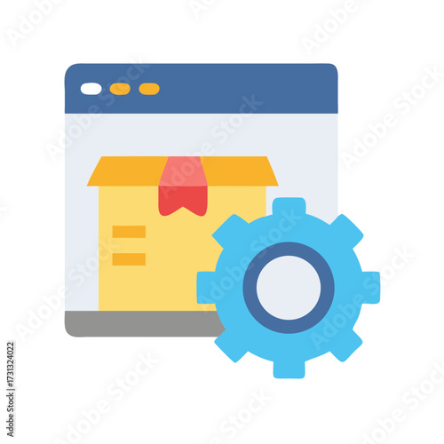 Online shipping order configuration web page processing illustration