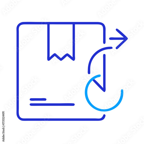 Minimalist delivery box icon representing fast outgoing shipment