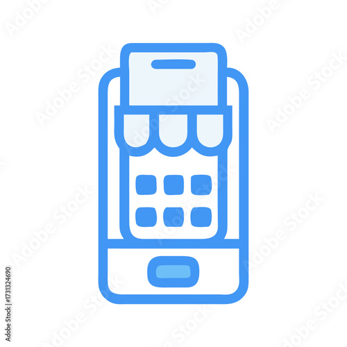 Smartphone online shop vector icon for e-commerce solutions