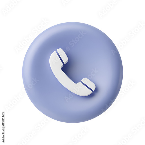 Pale Purple Circle Icon With White Telephone Handset Symbol call contact