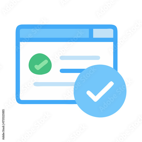 Completed task web page with validation check marks elements