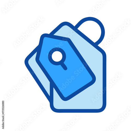 Modern flat vector illustration of price tags with magnifier