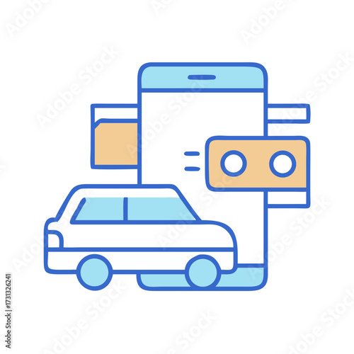 Mobile payment for car service or online vehicle insurance