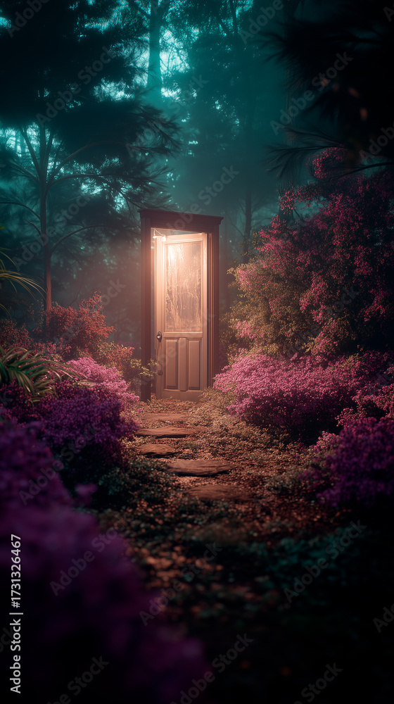 Obraz premium Atmospheric Fantasy Scene with Magical Open Portal