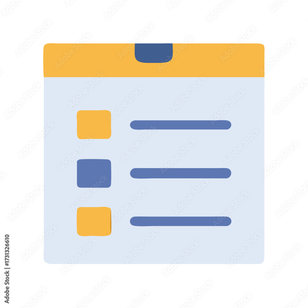 Obraz premium List with checkboxes in flat design, task list app