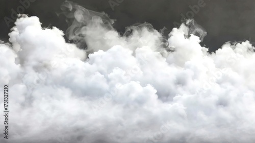 Realistic isolated white smoke cloud on transparent background