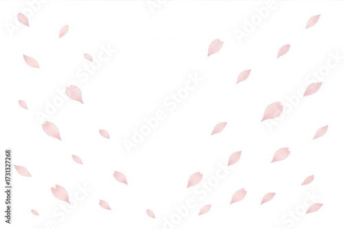 Pink cherry blossom petals falling, soft sakura flower confetti on transparent background, spring romance concept
