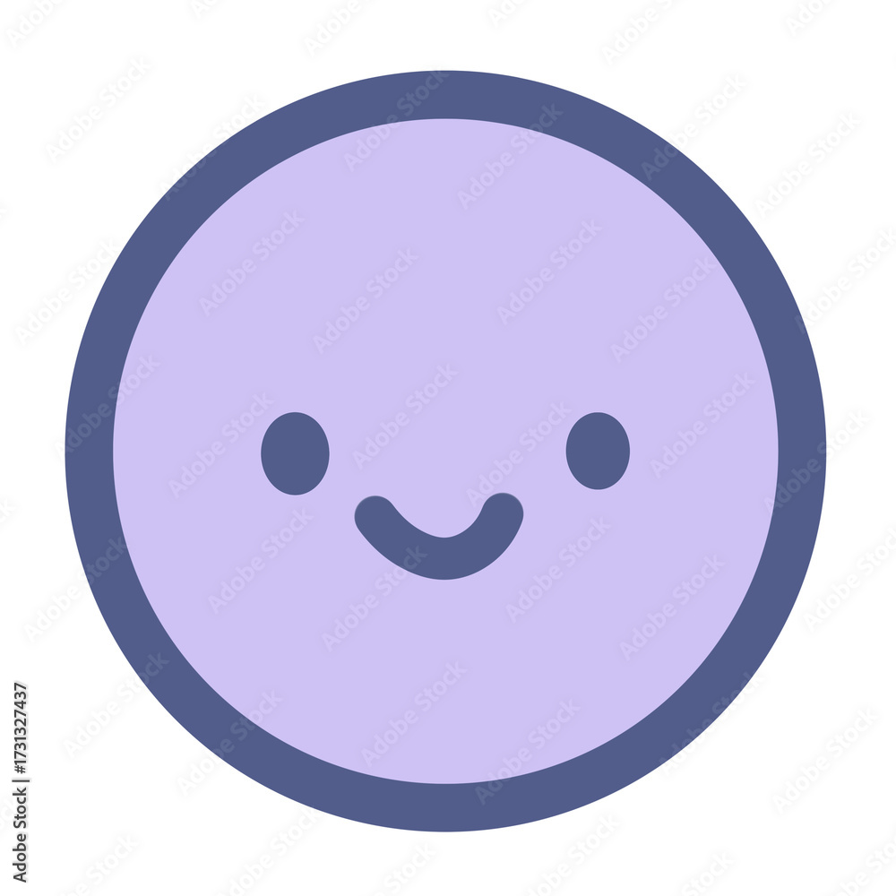 Fototapeta premium Cute Smiley Face Purple Circle Emoji Icon