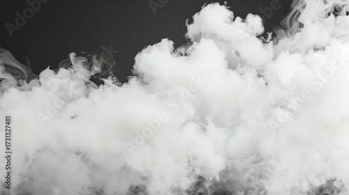 Realistic isolated white smoke cloud on transparent background