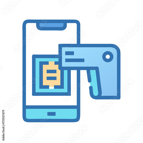 Mobile payment vector concept on a smartphone screen