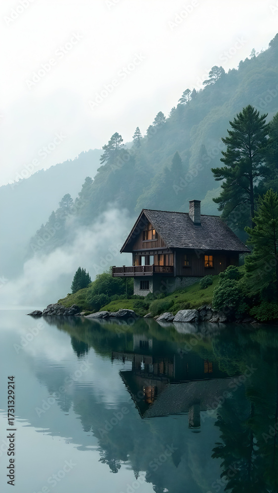 Fototapeta premium House on the lake