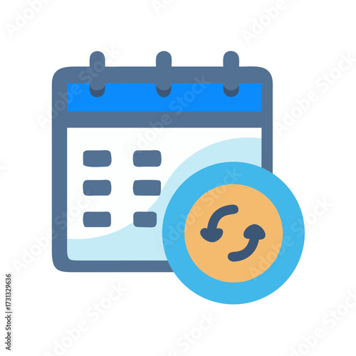 Calendar with Refresh Icon: Scheduling and Synchronization Concept
