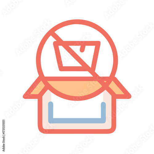 No littering vector icon within box on black background