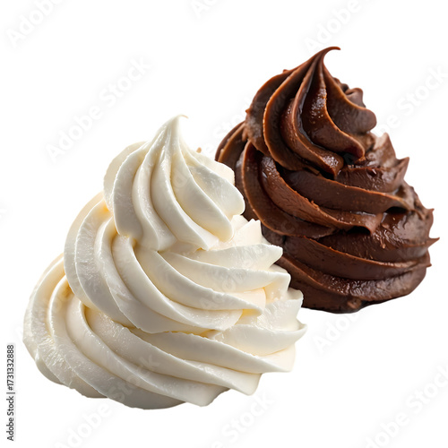 Cream Frosting: White and Chocolate Swirls