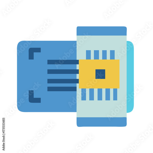 Computer chip on a server with a black background