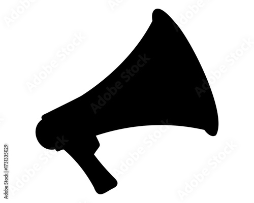 Silhouette of a Bullhorn or Megaphone Depicting Loud Communication and Announcements