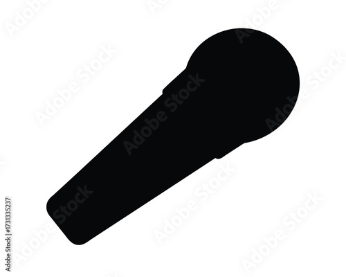 Silhouette of a classic microphone, a symbol of voice and broadcasting equipment