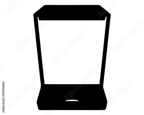 Stylized Scanner Icon with Clear Scanning Area and Black Outline Design