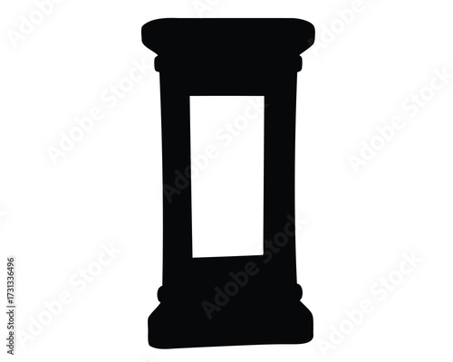 Silhouette of an Ancient Greek or Roman Column with an Open Space