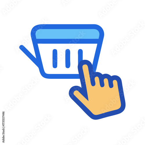 Clicking Add to Cart Button with Stylized Hand