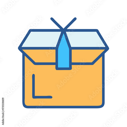 Illustration of a delivery package box with tape shut