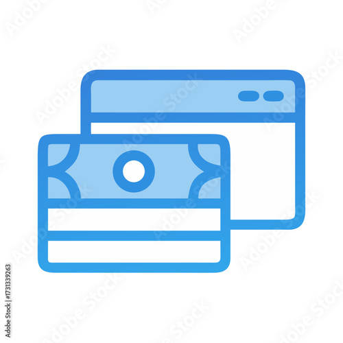 Digital money transfer through online platform concept depiction icon